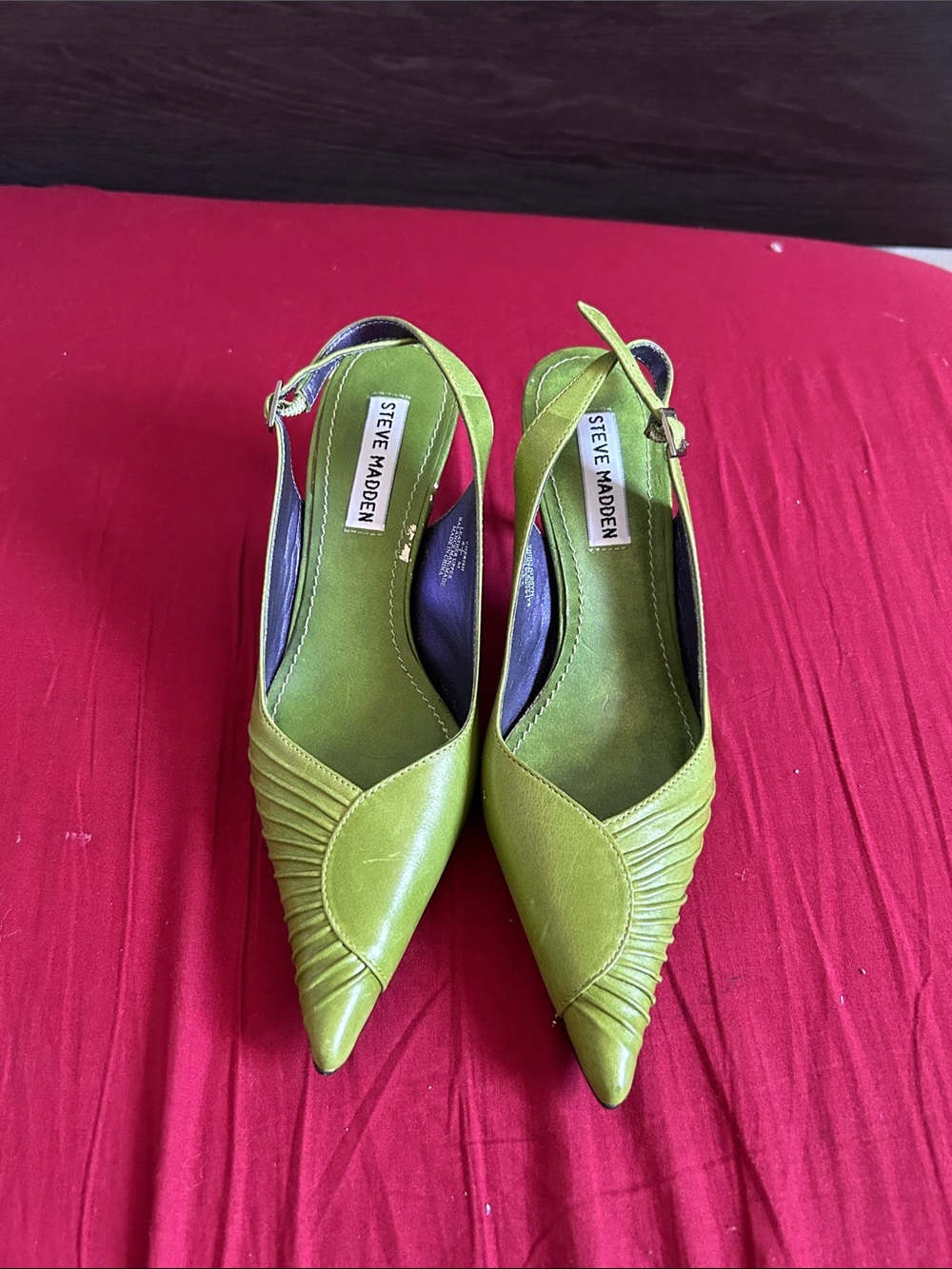 Steve Madden Lime Green Pointed Slingback Heels